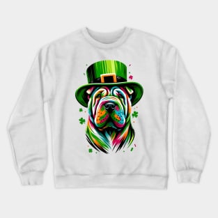 Chinese Shar-Pei Celebrates Saint Patrick's Day Crewneck Sweatshirt